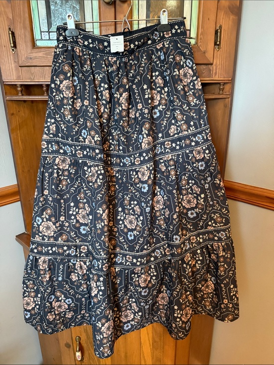 Polagram Dresses & Skirts - NWT Polagram Dark Floral Tiered Midi Maxi Skirt with Pockets - Size M